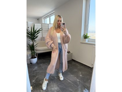 Dlhý kardigan Bethan staroružová