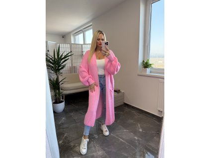 Dlhý kardigan Bethan ružová