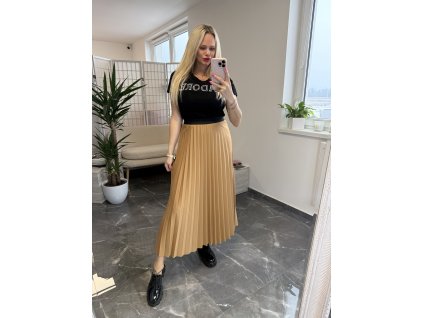 Skladaná sukňa Laney hnedá