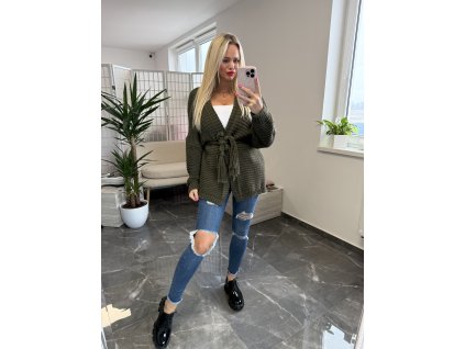 Kardigan na viazanie Sommers army zelena