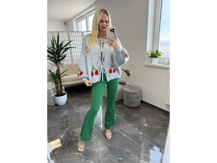 Zvonové nohavice Belles zelená