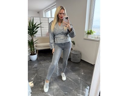 Koženkova bunda Lloria sivá