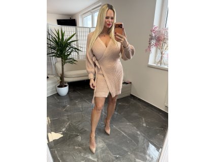 Pletené zavinovacie šaty Coffi