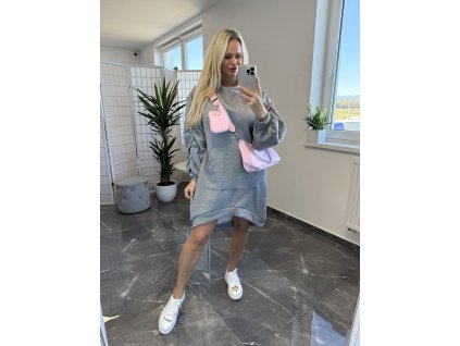 Mikinove šaty Venis sivá