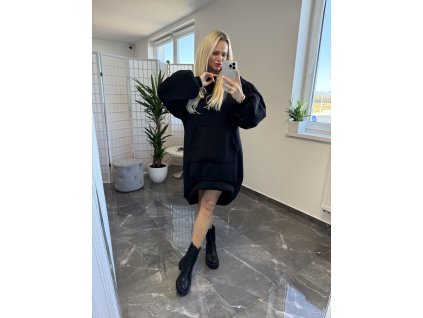 Mikinove šaty Venis čierna