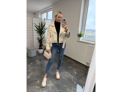 Koženkova bunda Thyma béžová