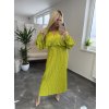 Plisované dlhé šaty Elif limetková