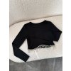 Crop top s kamienkami Brizz čierna