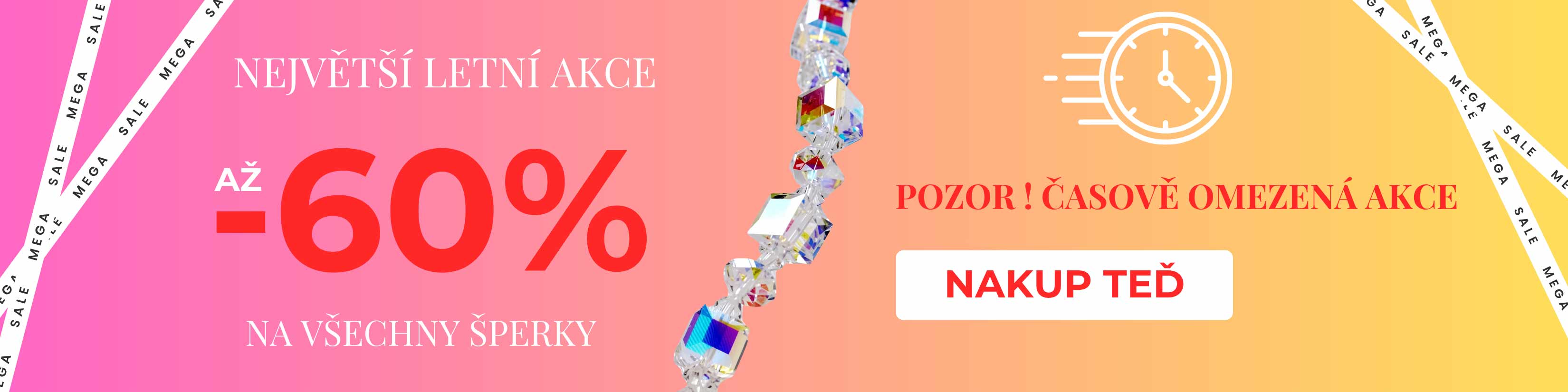 Největší letní akce. Slevy až -60% na všechny šperky