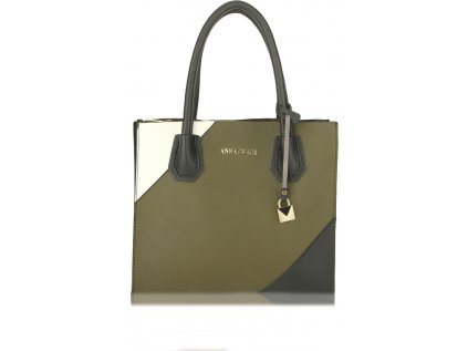 Anna Grace Luxusní kabelka AG00742_OLIVE/BLACK