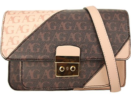 Anna Grace Luxusní crossbody kabelka AG00744_COFFEE/NUDE
