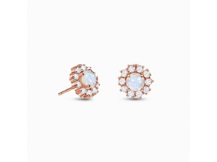 Royal Fashion náušnice Měsíční květ 14k růžové zlato Vermeil s drahokamem Moonstonem a drahokamy topazy GU-DR23079E-ROSEGOLD-MOONSTONE-TOPAZ