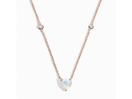 Royal Fashion náhrdelník Blázen do tebe 14k růžové zlato Vermeil s drahokamem Moonstonem a drahokamy topazy GU-DR23100N-ROSEGOLD-MOONSTONE-TOPAZ