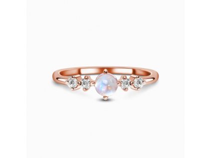 Royal Fashion prsten Rozkoš 14k růžové zlato Vermeil s drahokamem Moonstonem a drahokamy topazy GU-DR8702R-ROSEGOLD-MOONSTONE-TOPAZ