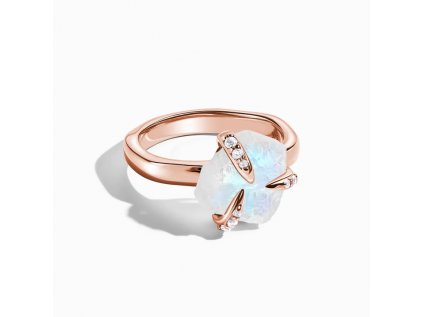 Royal Fashion prsten Klid v duši 14k růžové zlato Vermeil s drahokamem Moonstonem a drahokamy topazy GU-DR21589R-ROSEGOLD-MOONSTONE-TOPAZ