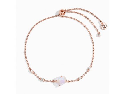 Royal Fashion náramek Intuice 14k růžové zlato Vermeil s drahokamem moonstonem a drahokamy topazy DR24372B-ROSEGOLD-MOONSTONE-TOPAZ