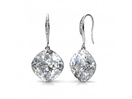 Swarovski Crystals Earrings Tiffany Hook White