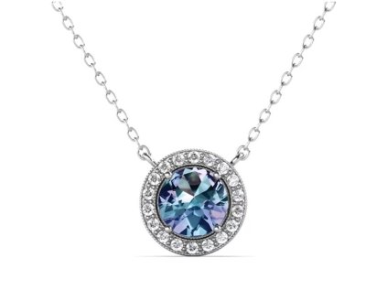 Royal Fashion stříbrný náhrdelník pozlacený 18k bílým zlatem Alexandrit DGPS0031-WG