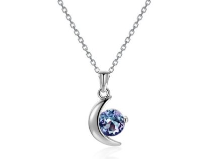 Royal Fashion stříbrný náhrdelník pozlacený 18k bílým zlatem Alexandrit DGPS0035-WG