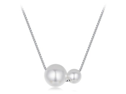 Royal Fashion pozlacený choker náhrdelník s mořskými perlami 18K bílé zlato
