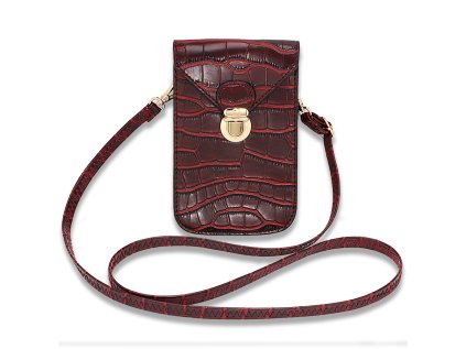 vínová crossbody kabelka Anna Grace zlaté kování jemný zvířecí vzor