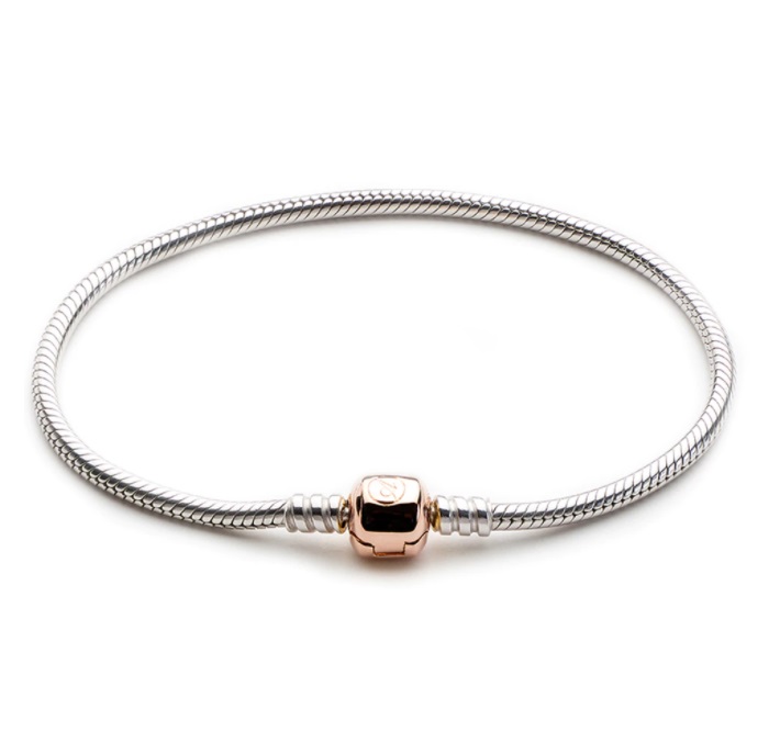 Emporial stříbrný náramek na přívěsky Rose gold 14k růžové zlato 4013 Velikost: 17 cm