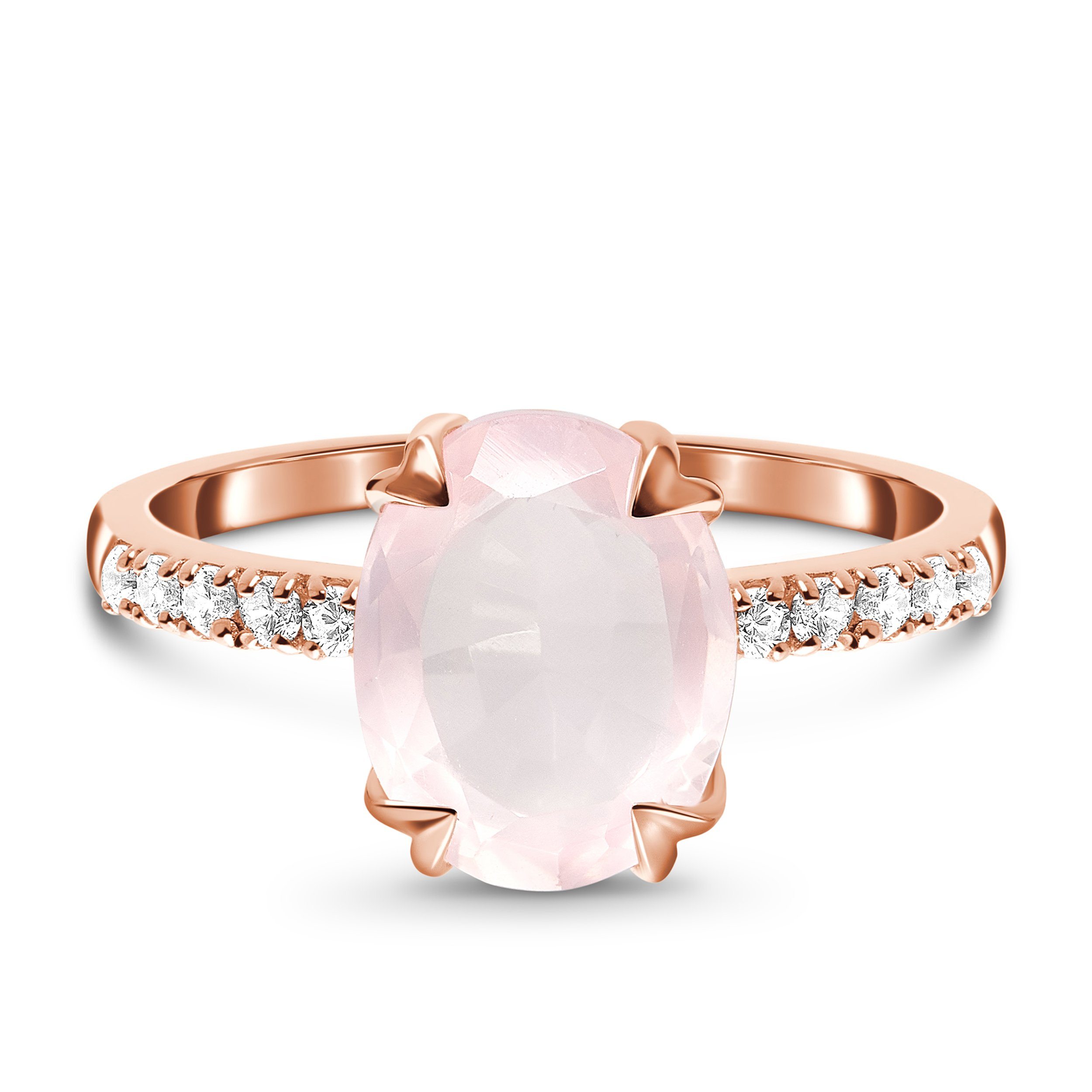 Emporial prsten 14k zlato Vermeil GU-DR10789R-ROSEGOLD-ROSEQUARTZ-TOPAZ Velikost: 7 (EU: 54-56)