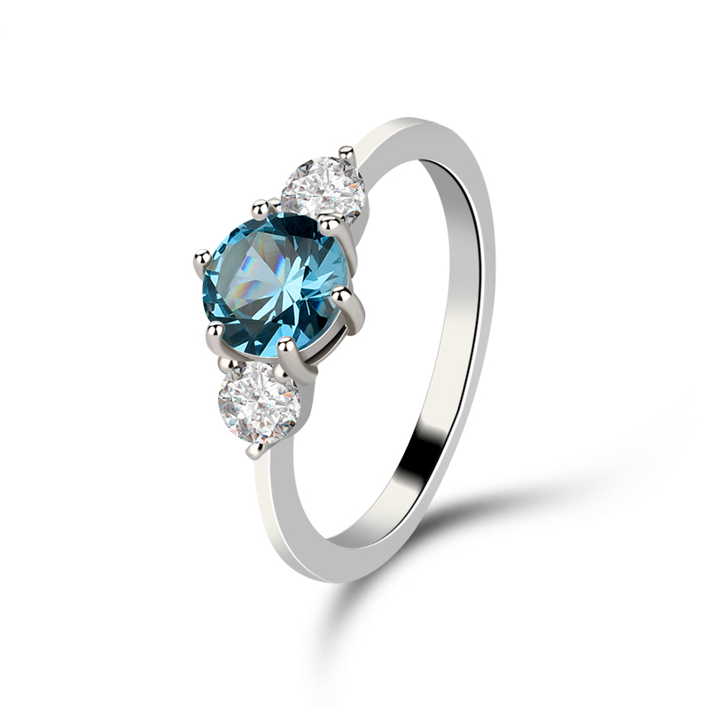 Royal Fashion stříbrný rhodiovaný prsten Modrý safír MA-R0570-SILVER-BLUE Velikost: 6
