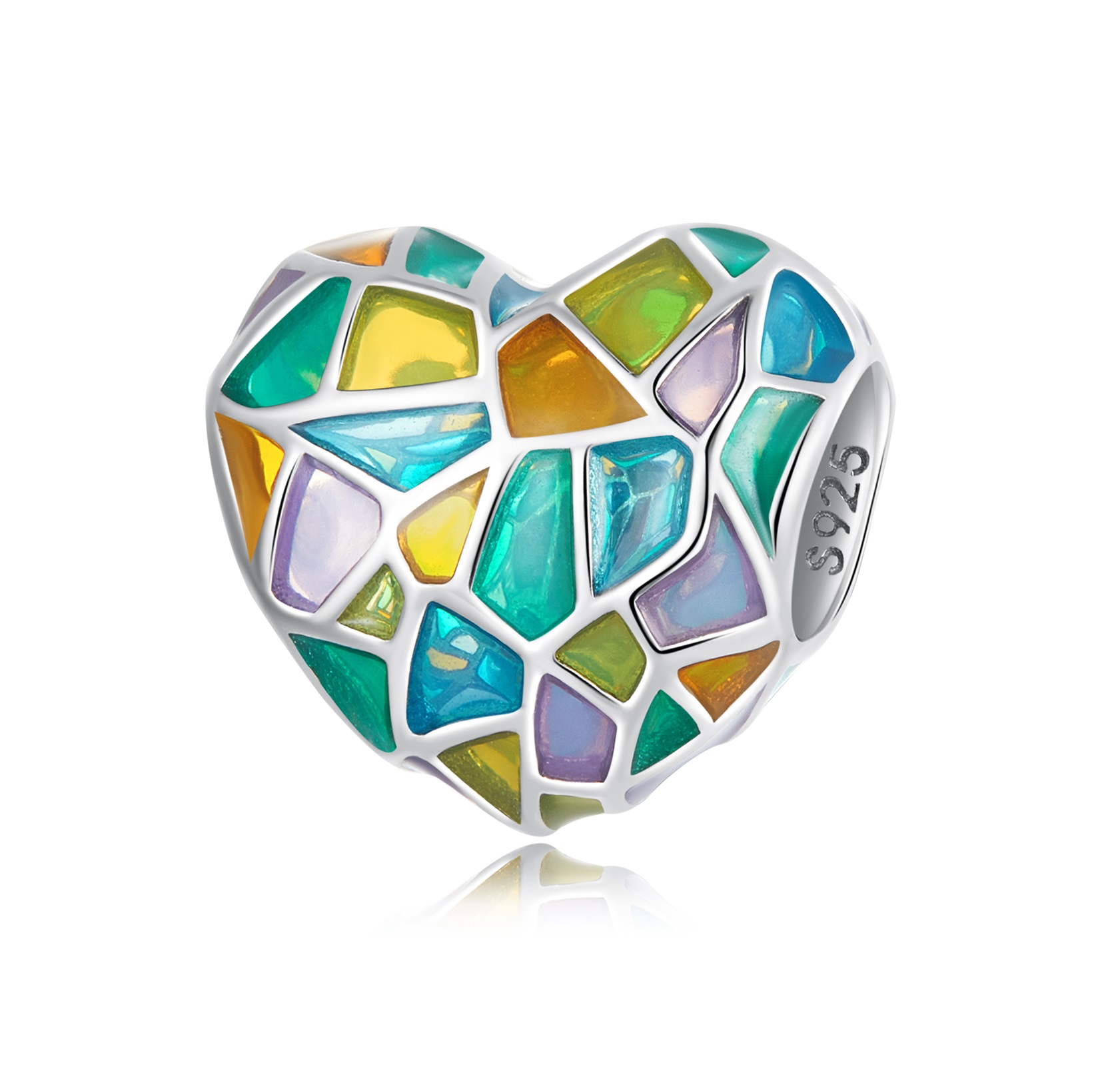 Royal Fashion stříbrný přívěsek Barevné srdce SCC2266