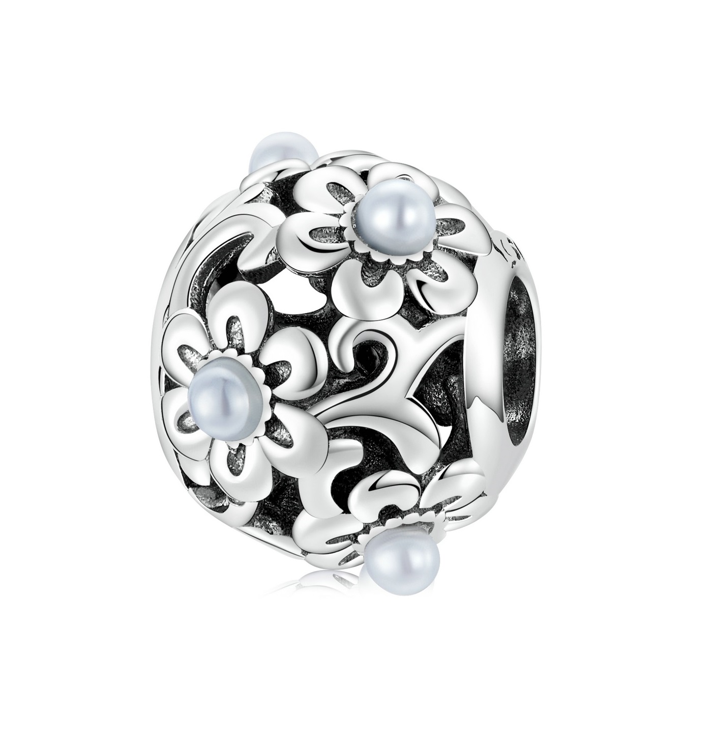 Royal Fashion stříbrný přívěsek Perlové květy SCC2182
