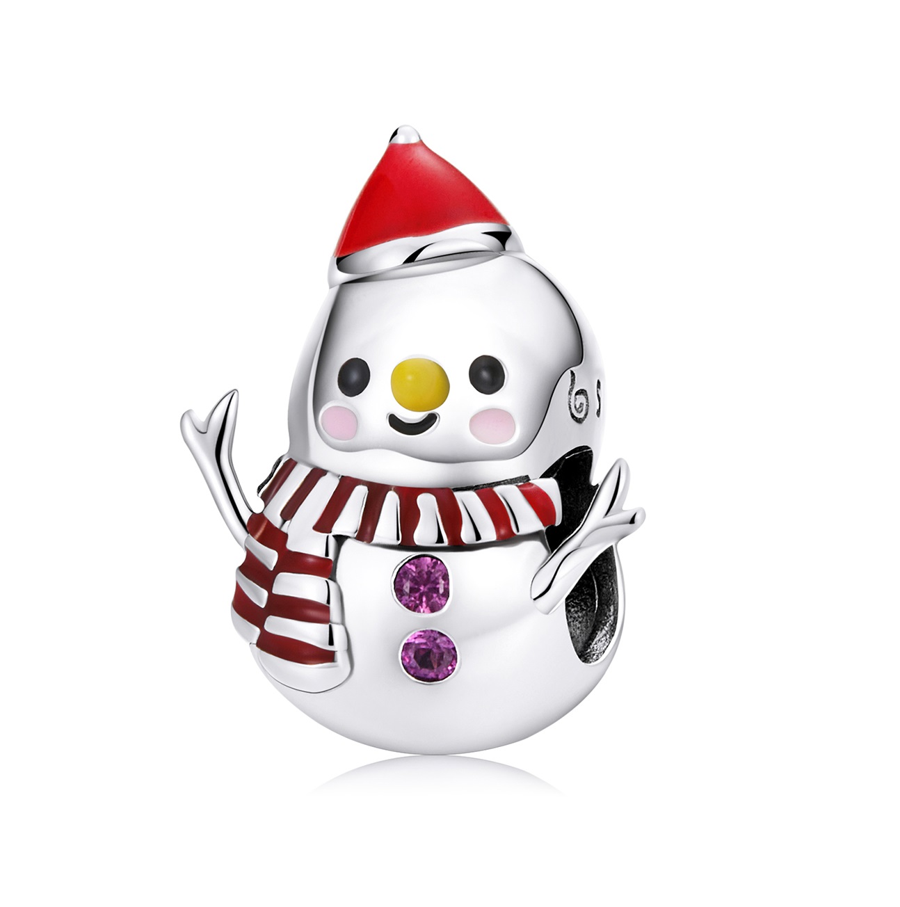 Royal Fashion stříbrný přívěsek Roztomilý sněhulák BSC539