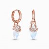 Royal Fashion náušnice Bohyně 14k růžové zlato Vermeil s drahokamy Moonstony a drahokamy topazy GU-DR23084E-ROSEGOLD-MOONSTONE-TOPAZ