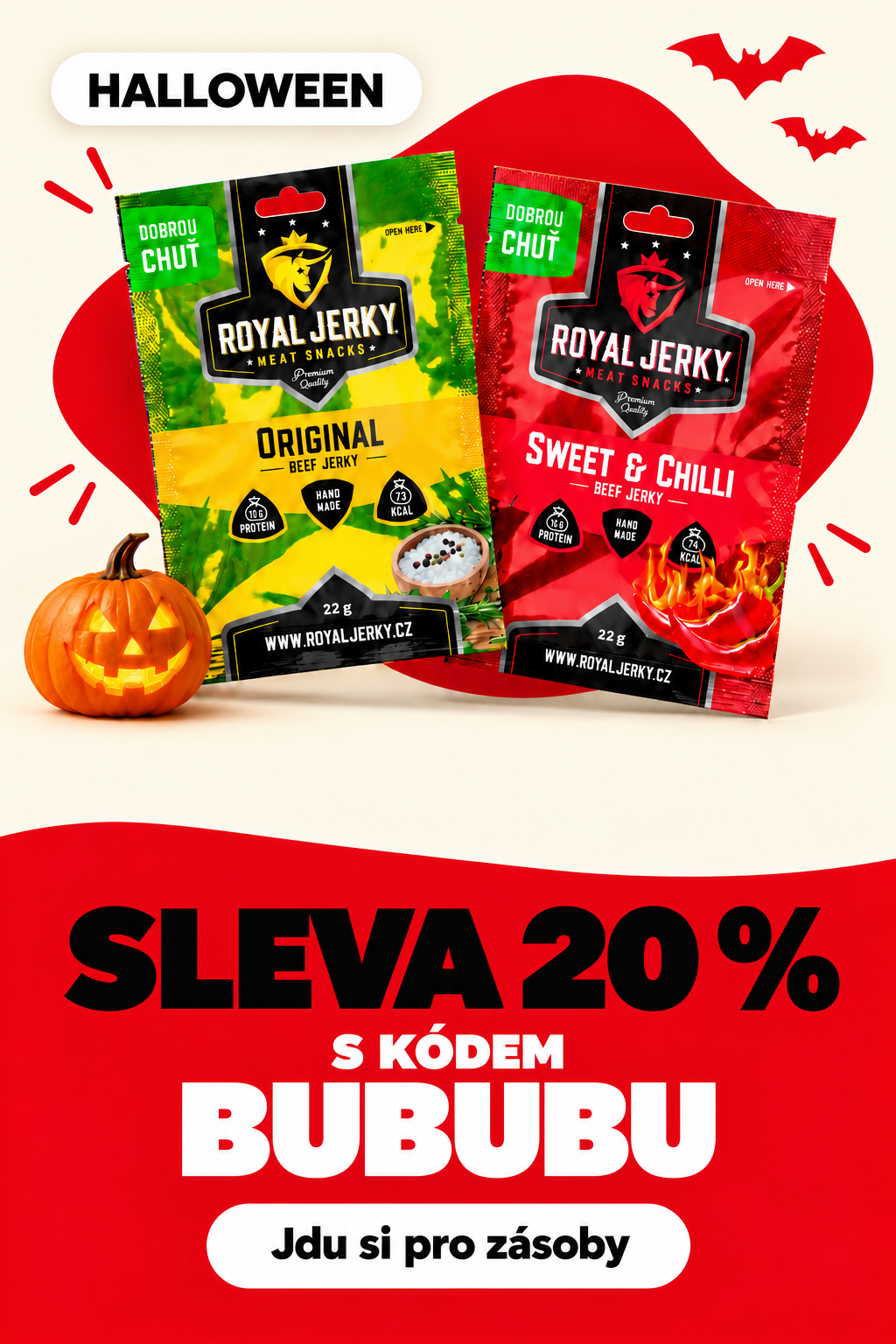 Halloween — Sleva 20 % s kódem BUBUBU. Jdu si pro zásoby.