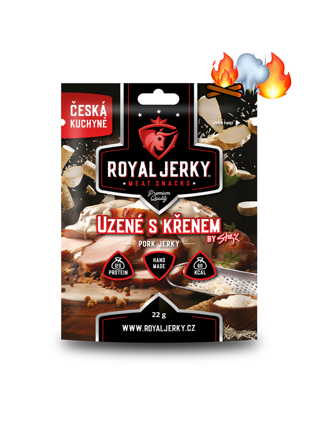 Royal Jerky Uzené s křenem (vepřové sušené maso s křenem)