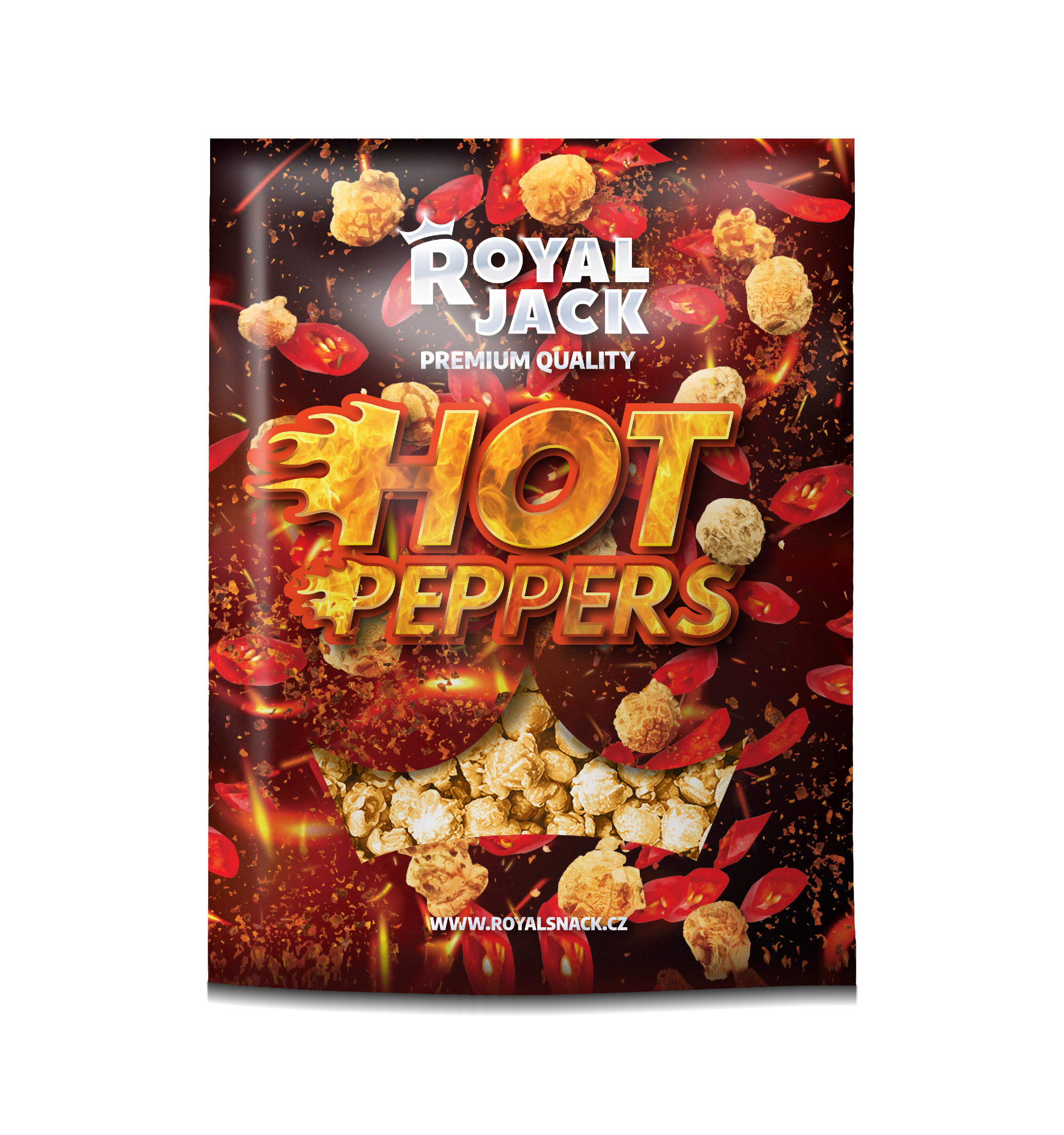 Levně Royal Jack - slané dobroty Royal Jack - Hot Pepper (popcorn s příchutí pálivé papriky)