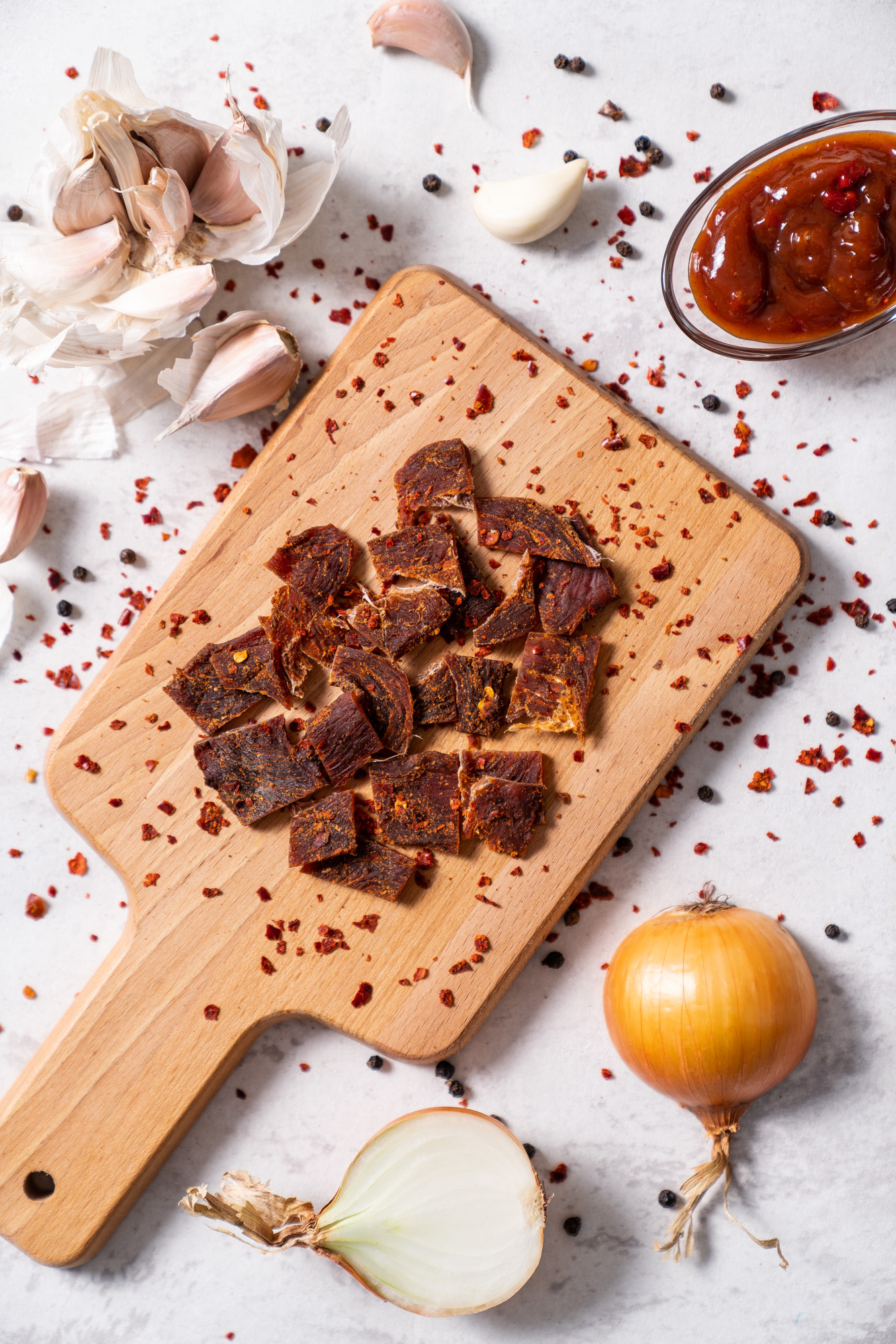 Royal Jerky Sriracha by Stejk (krůtí sušené maso) Gramáž: 22 g Royal Jerky Sriracha by Stejk (krůtí sušené maso) Gramáž: 22 g