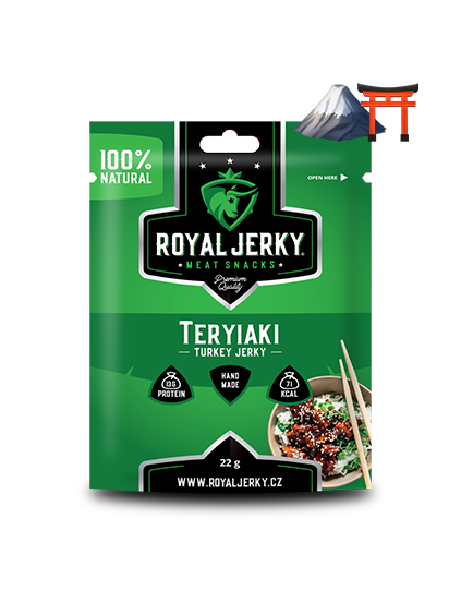 Royal Jerky Teriyaki (sušené krůtí maso) Gramáž: 40 g