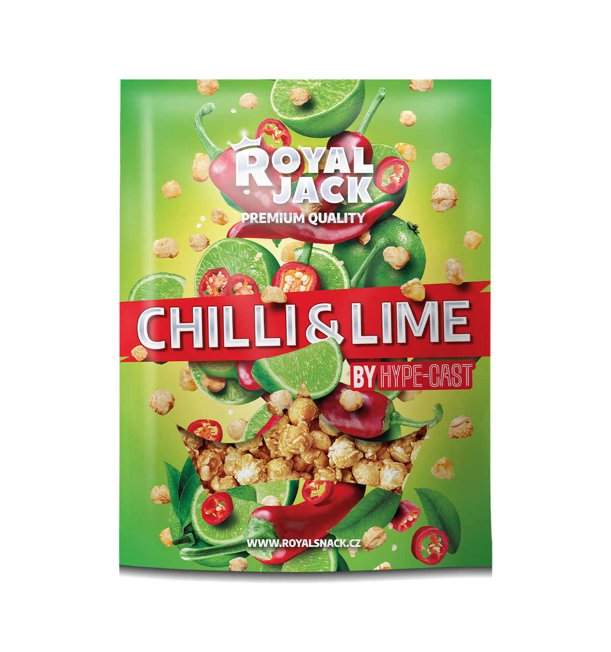 Royal Jack - slané dobroty Royal Jack - Chilli&Lime by HYPE-CAST (popcorn s příchutí chilli a limetky)