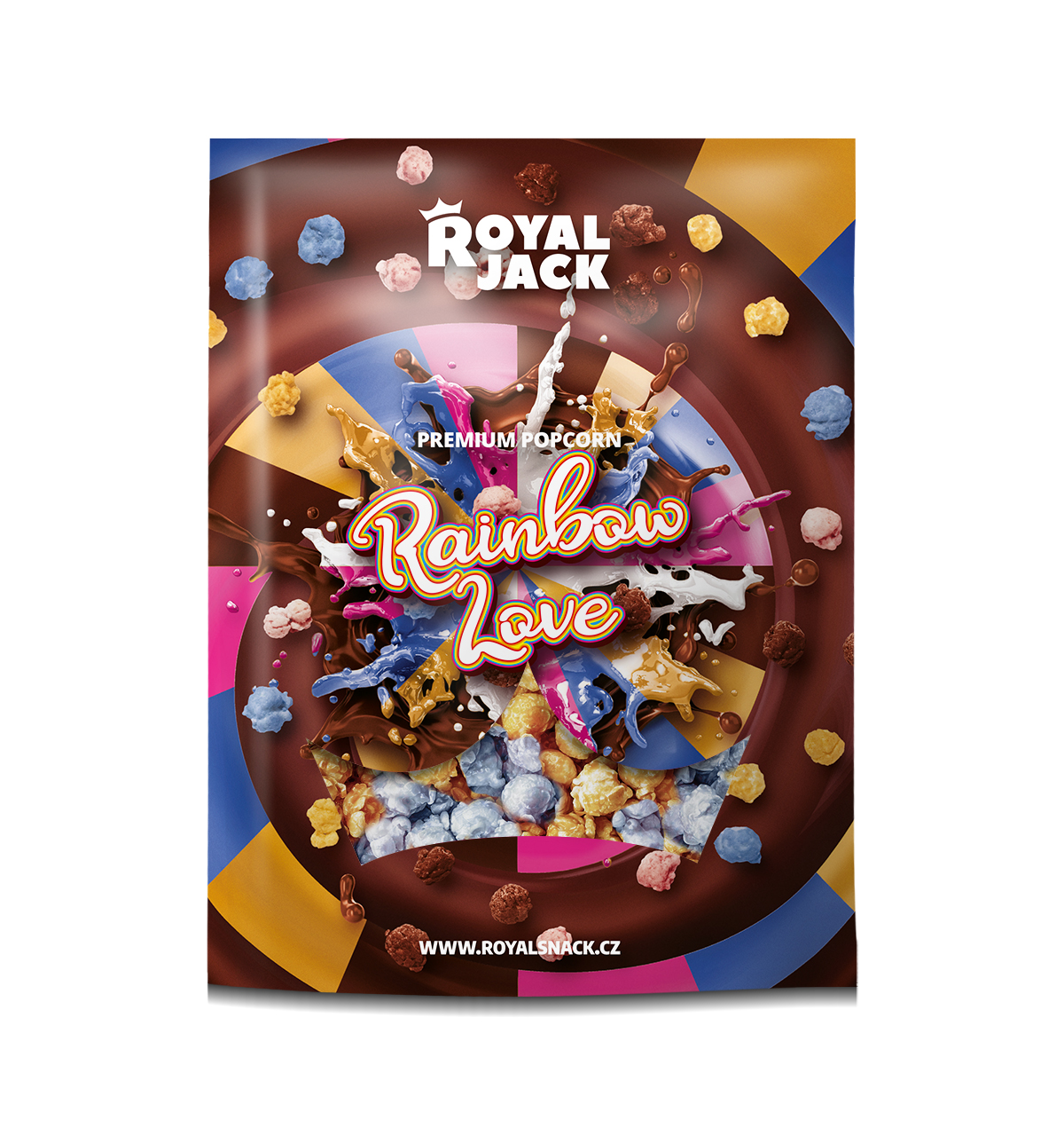 Royal Jack - sladké dobroty Royal Jack -  Rainbow love (popcorn v čokoládě)