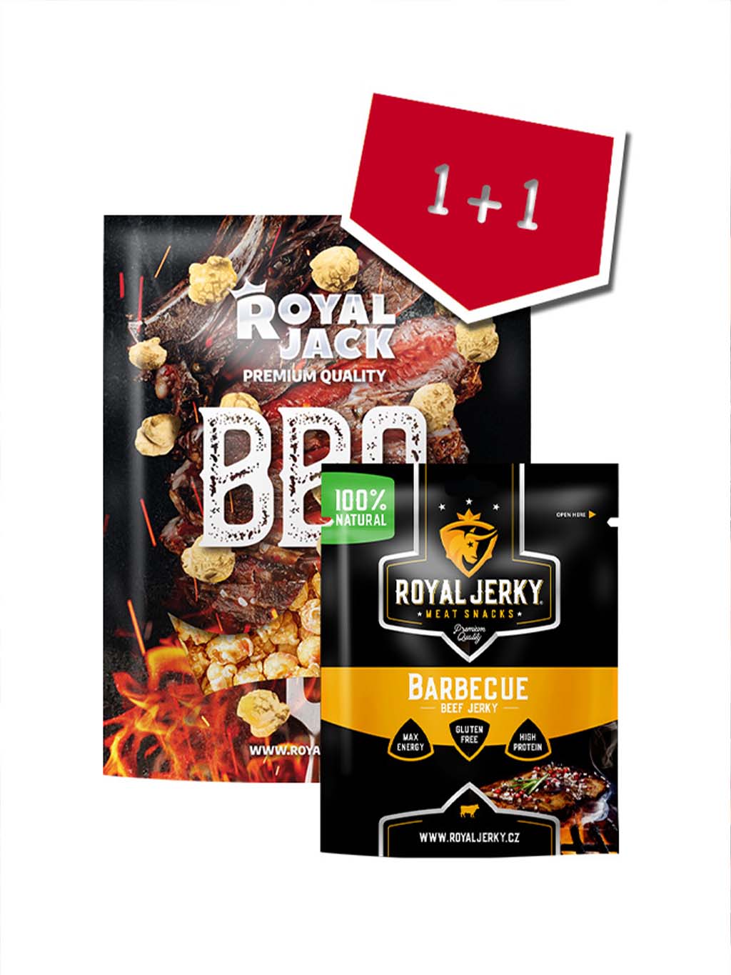 BBQ dvojčata (jerky + popcorn)