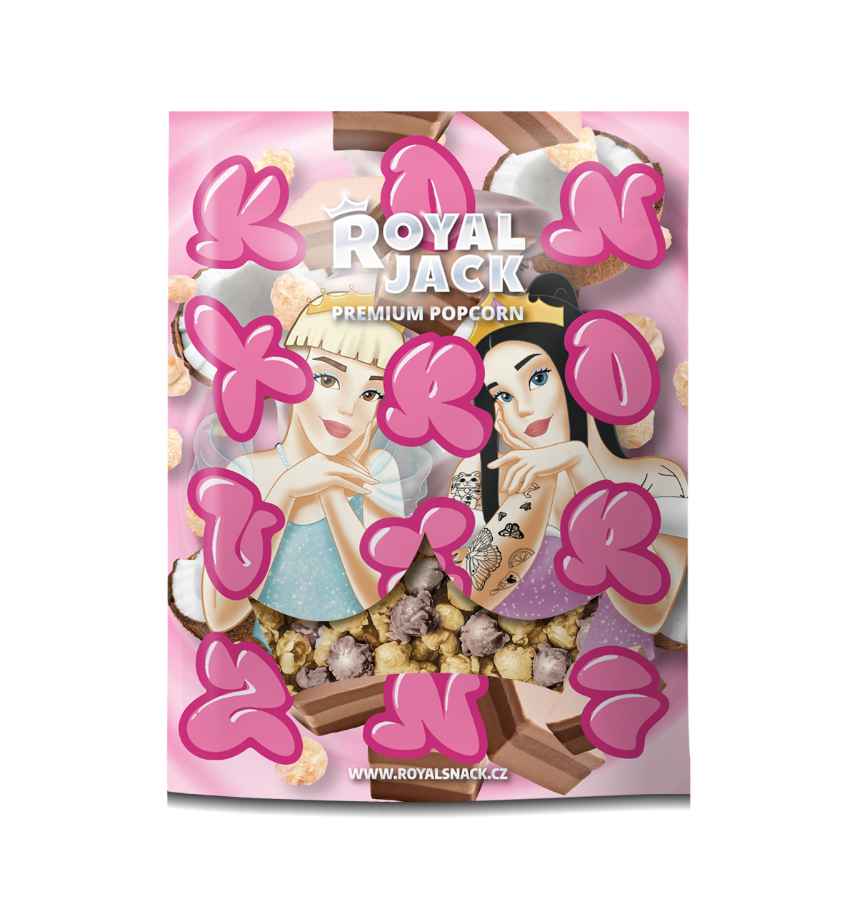 Royal Jack - sladké dobroty Royal Jack - Kontroverzní (popcorn v jogurtové a nugátové čokoládě)