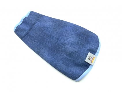 Softshell vesta - modrá s "džínovým" motivem