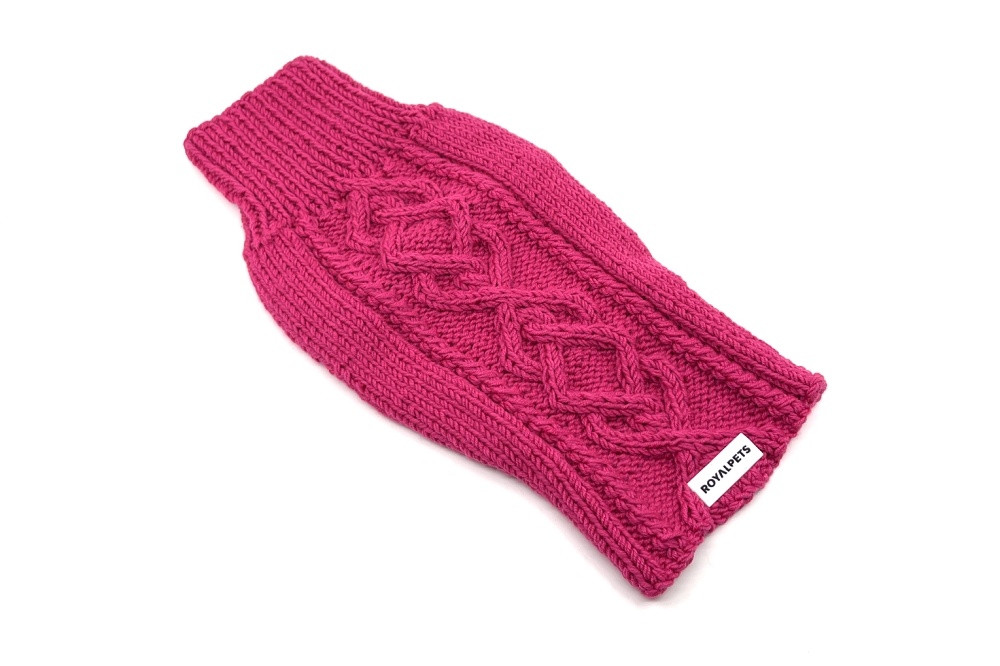 Dvojitě pletený svetr MERINO s rolákem - růžový Velikost: L