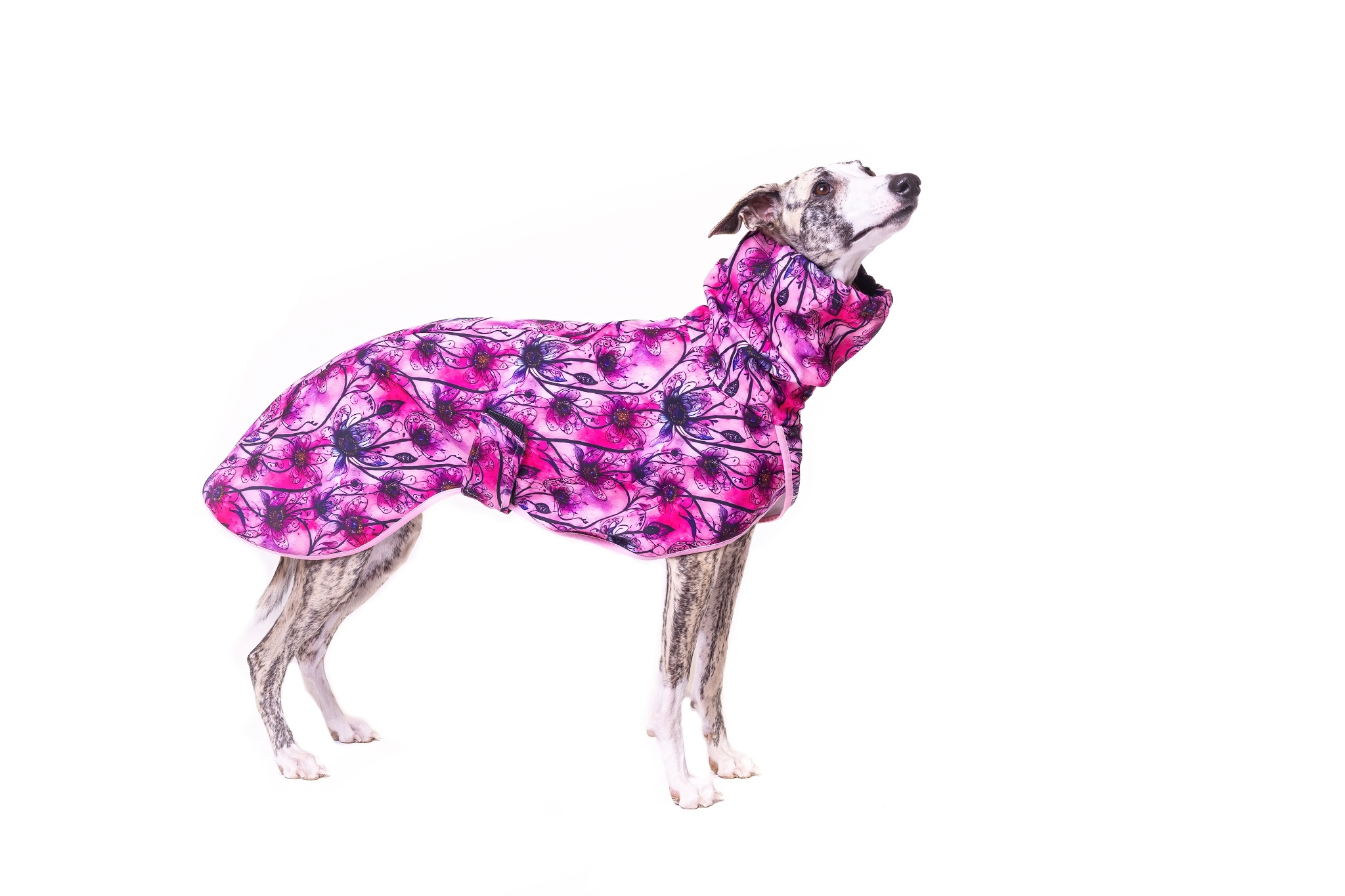 Softshellová bunda - růžová s motivem květin Velikost: M