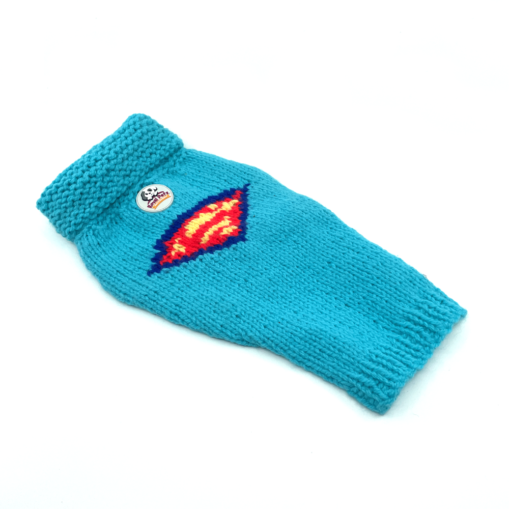 Svetr Superman - azurově modrý Velikost: L
