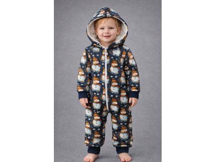 Detský softshellový overal s barančekom, snehuliak