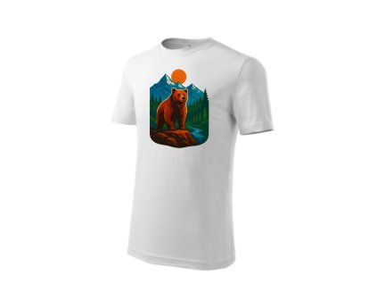 Detské tričko medveď, biele