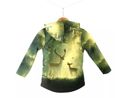 Set detská softshellová bunda a nohavice s fleecom, jeleň