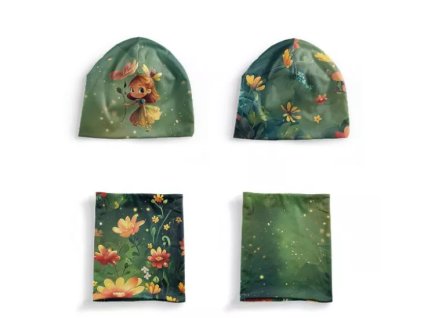 Čiapka a nákrčník, zelená víla