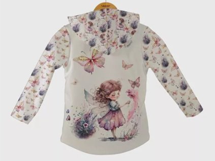 Set detská softshellová bunda a nohavice s fleecom, víla